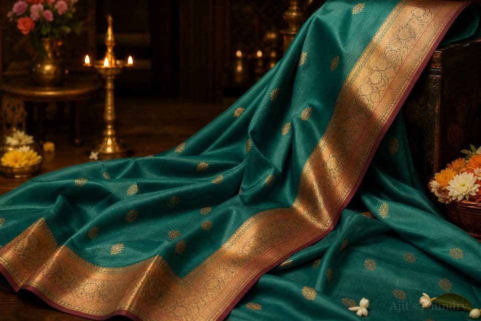 Silk saree after professional dry cleaning