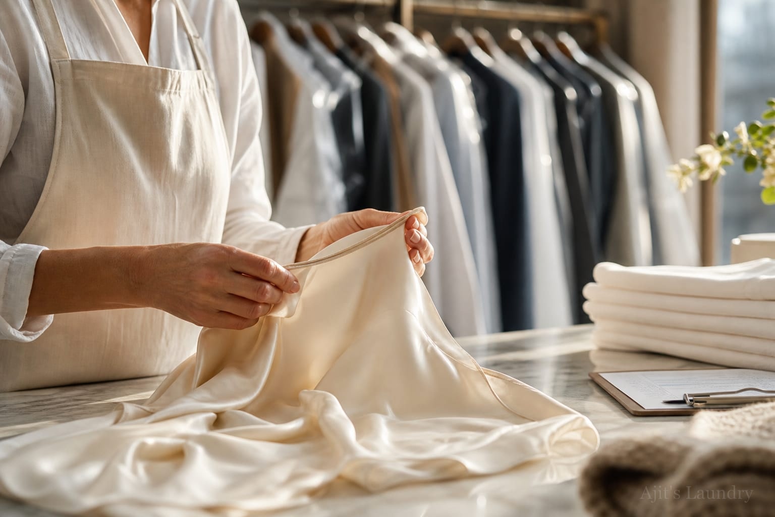Garment care at Ajit's Laundry